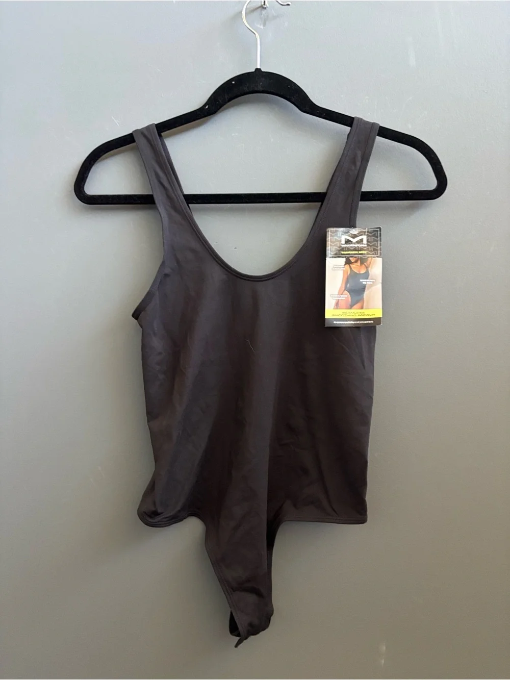 NWT Maidenform Seamless Black Thong Bodysuit
